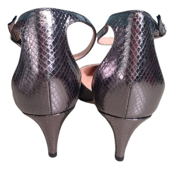 J. Crew Shimmering Silver Ankle Strap Heels - Picture 6 of 7